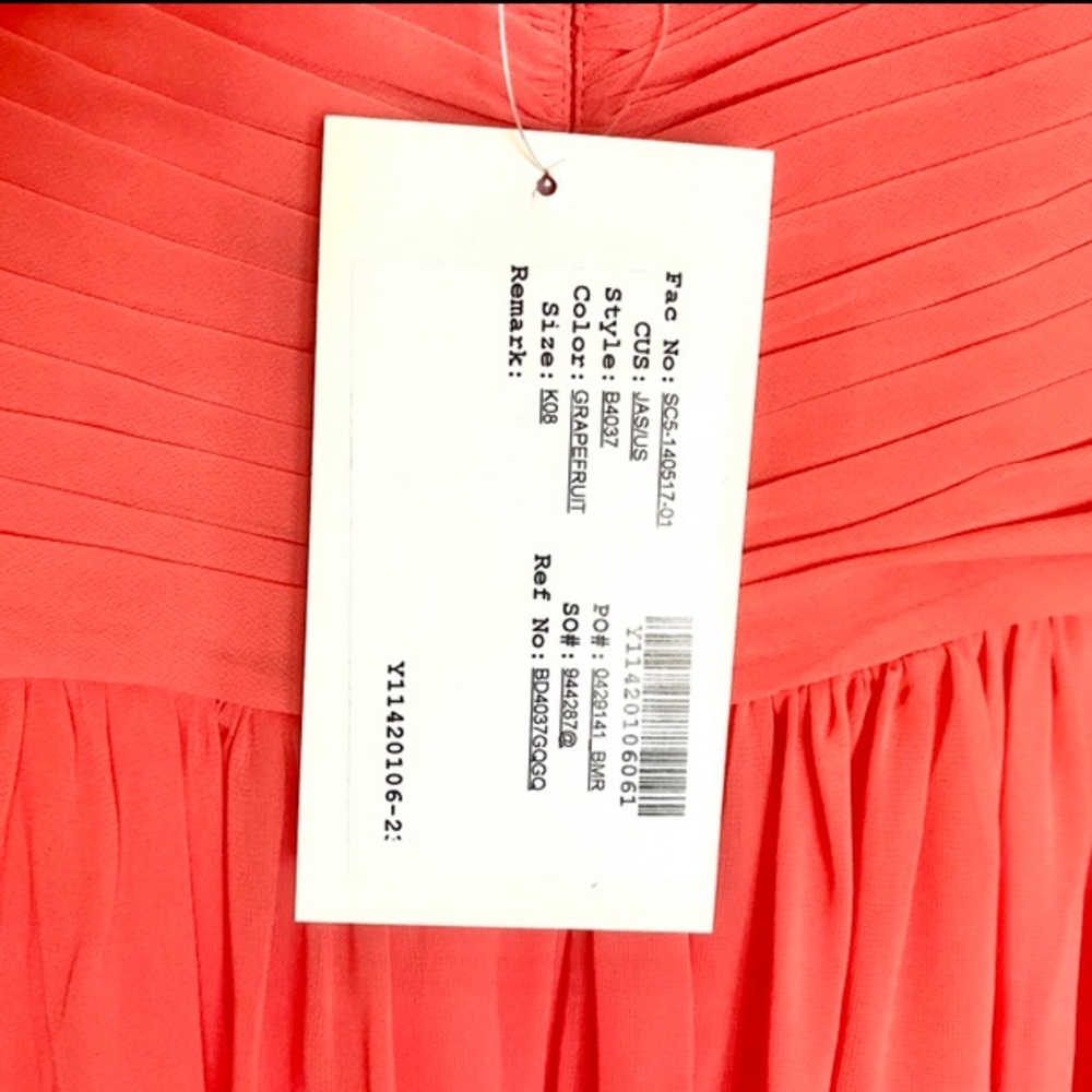 Coral knee-length bridesmaid dress - Picture 4 of 7